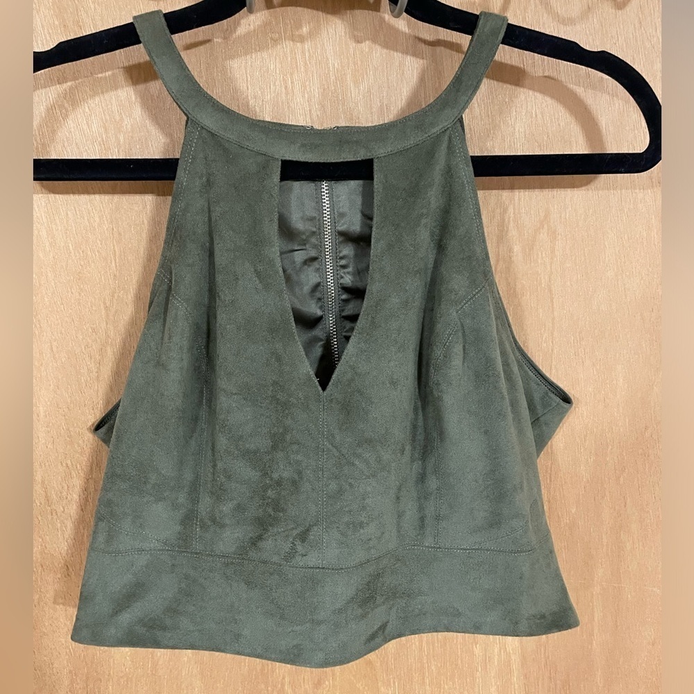 #145-BEBE-olive halter